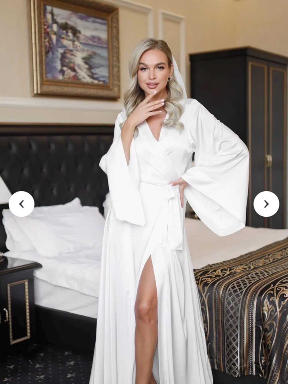 White Satin Bridal Robe